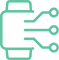 icon depicting network connections as a website integration, green
