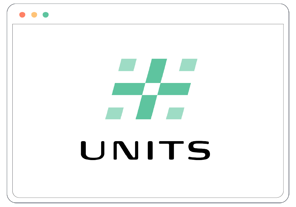 units logo in a computer screen